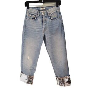 GRLFRND The Helena Sequin Cuff Jean Size 25